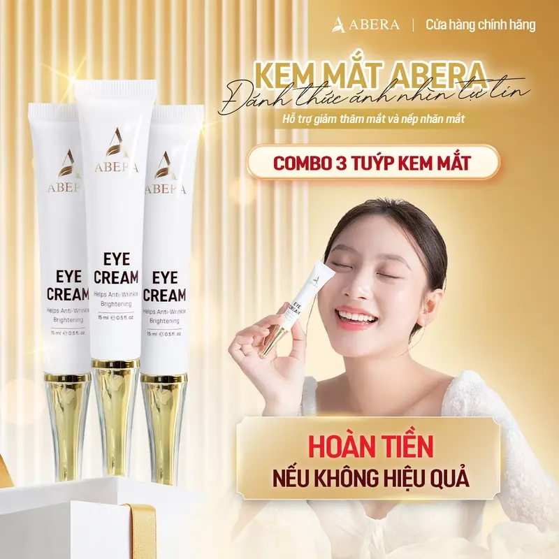 [03 TUÝP] Kem Mắt Abera - Hỗ Trợ Giảm Thâm Mắt và Nếp Nhăn Mắt