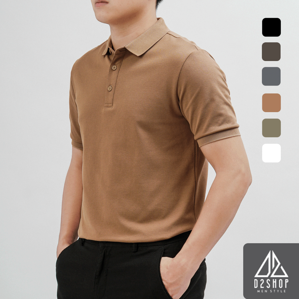 Áo Polo Nam D2SHOP trơn basic B-A350