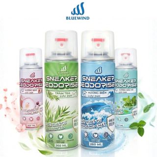 Chai Xịt Khử Mùi Giày BLUEWIND Nano Bạc Diệt Khuẩn, Khô Nhanh, Khử Hôi, Hút Ẩm, Lưu Hương 24H 9112