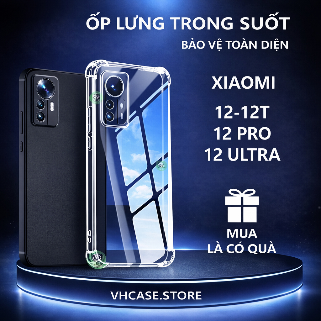 Ốp lưng chống sốc Xiaomi 12/ 12T/ 12S/ 12X/ 12S Pro/ 12S Ultra /12 Lite trong suốt, silicon, bảo vệ 