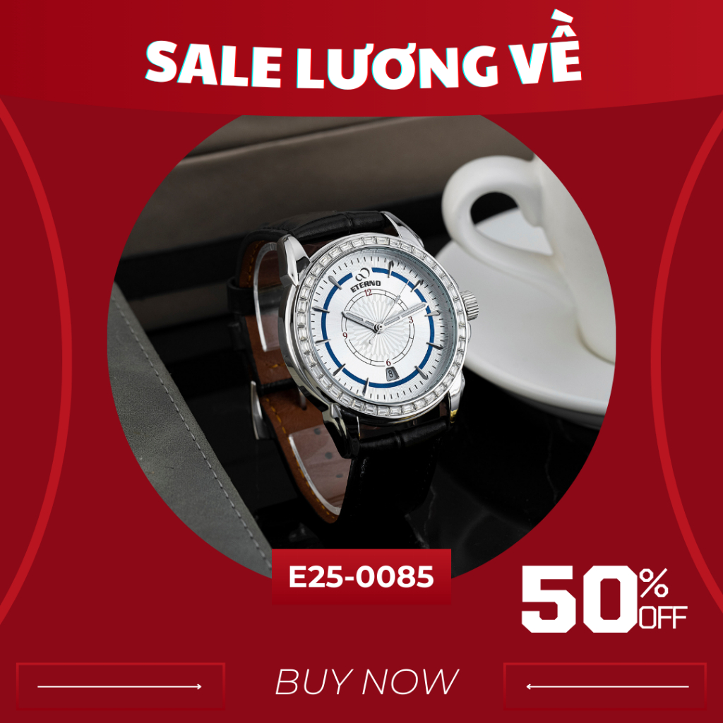 Đồng Hồ Cơ Nam - Thương Hiệu ETERNO E25-0085 Thiết kế mặt đồng hồ độc đáo