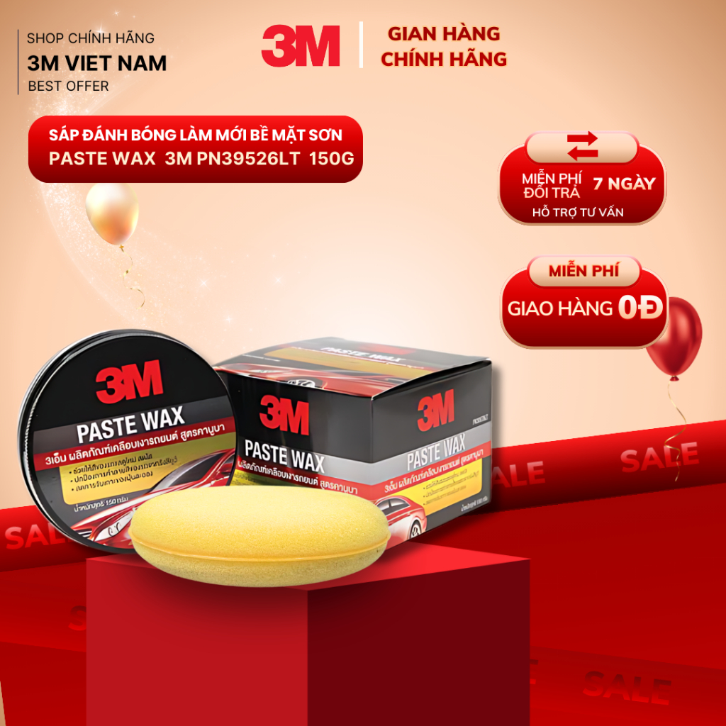 SÁP ĐÁNH BÓNG SƠN 3M PASTE WAX  PN39526LT CAO CẤP- 150G NK THÁI LAN