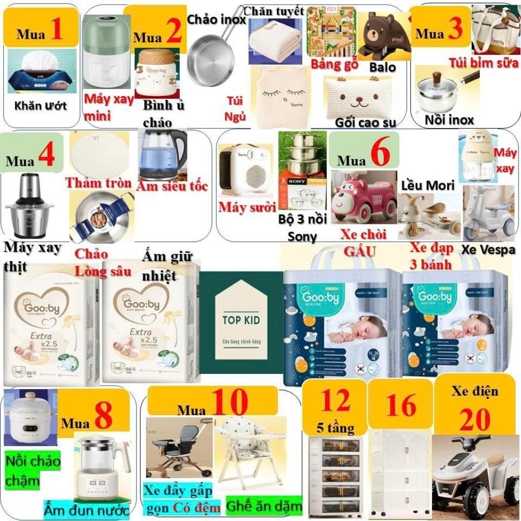 (có chọn quà) Tã Bỉm Gooby Hàn Quốc Cao Cấp size dán/quần NB/S/M/L/XL/XXL