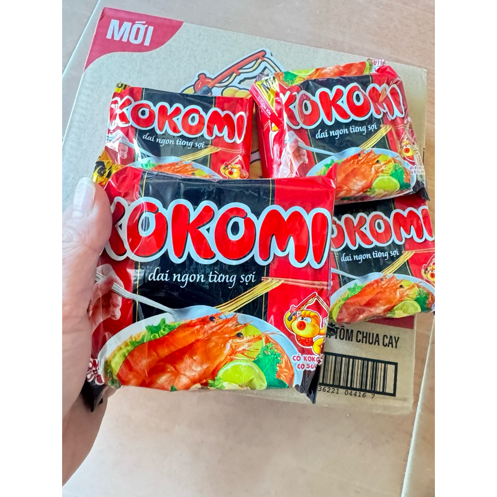 Mì Kokomi 65 Thùng 30 Gói – Mì Ăn Liền Kokomi 65g Vị Tôm Chua Cay, Sợi Mì Dai Ngon, Giá Tiết Kiệm