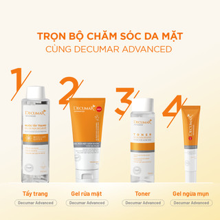 Nước tẩy trang Decumar cho da dầu mụn, dịu nhẹ, làm sạch sâu, không cồn, pH 5.5, 250ml - DTT10