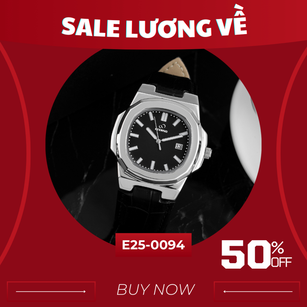 Đồng Hồ Nam - Thương Hiệu ETERNO E25-0094 Dây Da Thiết Kế Sang Trọng Lịch Lãm