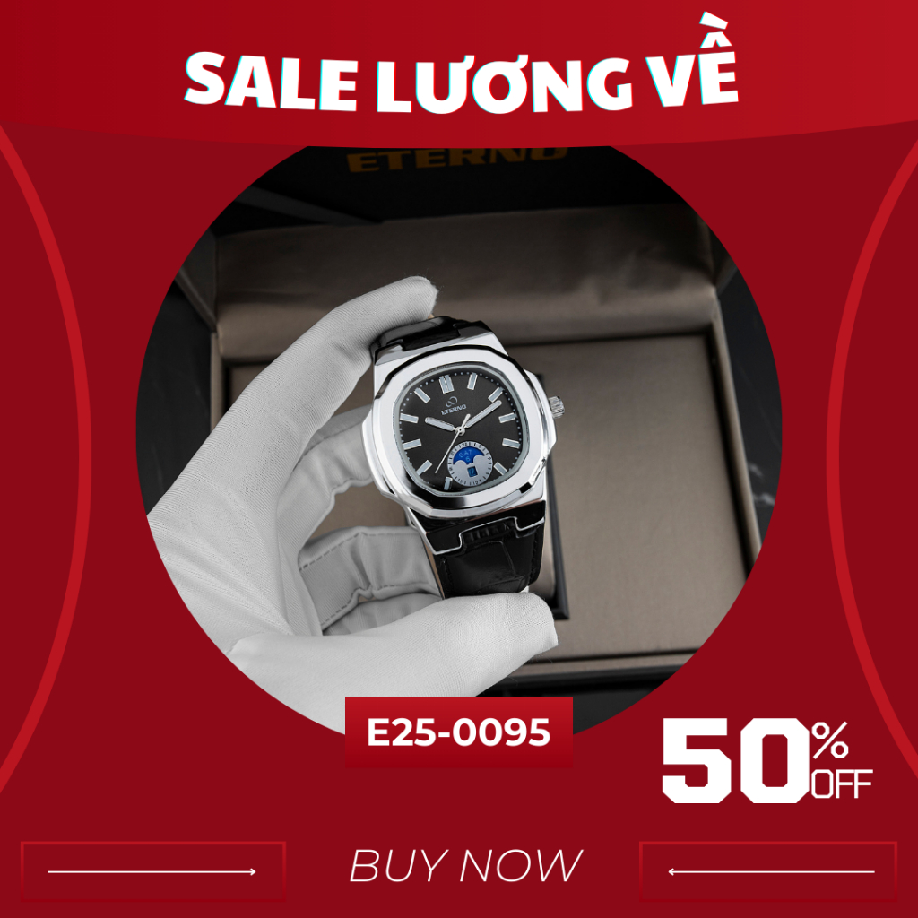 Đồng Hồ Nam - Thương Hiệu ETERNO E25-0095 Dây Da Thiết Kế Sang Trọng Lịch Lãm