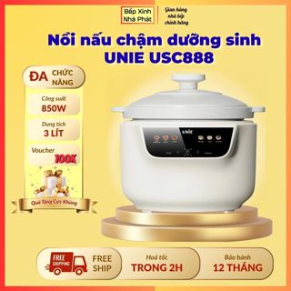 [Chính hãng] Nồi nấu chậm kho hầm dưỡng sinh 5 in 1 UNIE USC888,nắp sứ kép cao cấp,giữ nhiệt,khóa ẩm bằng vi áp suất,3L