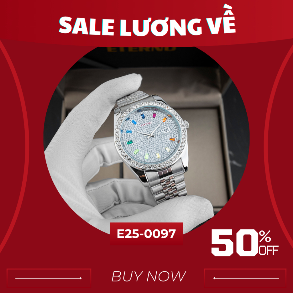 Đồng Hồ Nam - Thương Hiệu ETERNO E25-0097 Dây thép không gỉ cao cấp, sang trọng