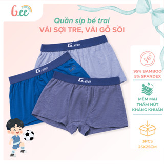 Set 3 Quần Lót Nam GEE, Quần sịp đùi bé trai, cho mọi lứa tuổi Vải Sợi Tre, Gỗ Sồi