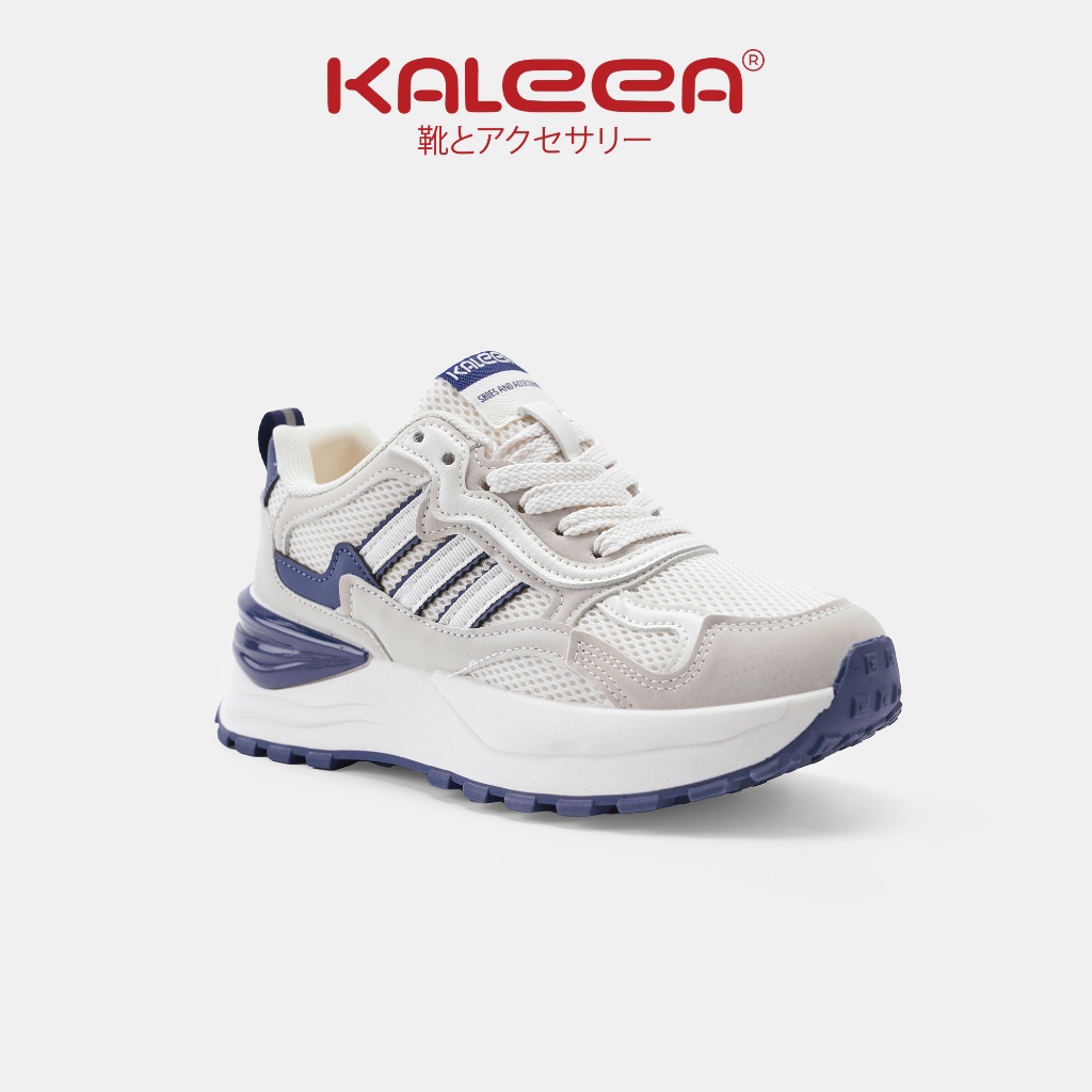 Kaleea - Giày Thể Thao Nam Sneaker Đế Mềm Cao 5cm Lưới Khí Dệt Kim Phối Da Đi Thoáng T92