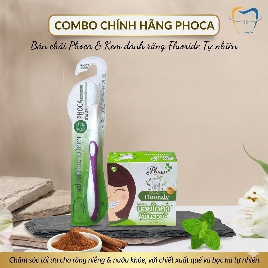 Kem đánh răng + Bàn Chải đánh răng Phoca lông mềm