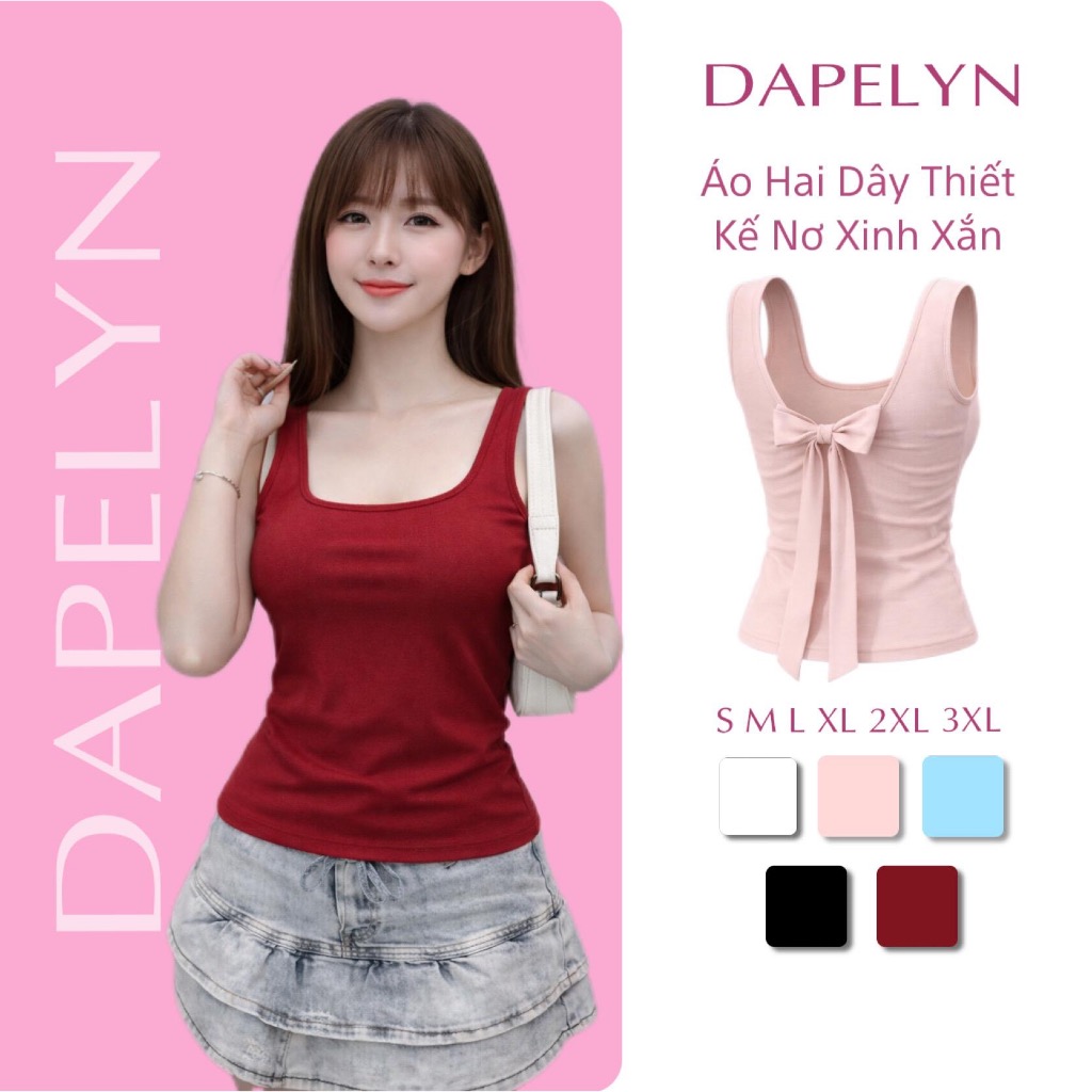 Áo hai dây nữ có mút ngực, thiết kế nơ xinh xắn, phong cách độc đáo #hottrend #aobaloxinh - BL29