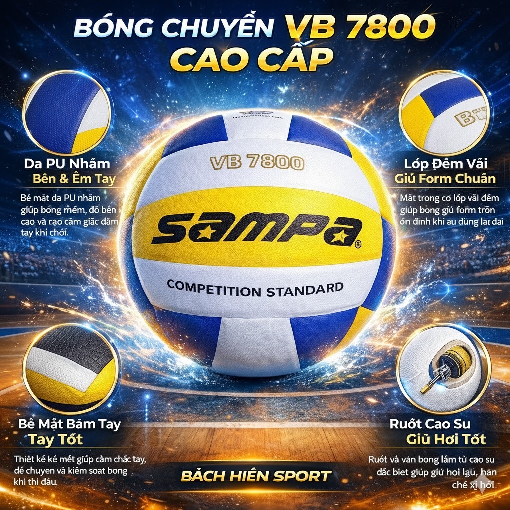 BÓNG CHUYỀN SAMPA VB 7800 – THAY THẾ HOÀN HẢO CHO BÓNG TL VB7400 CŨ