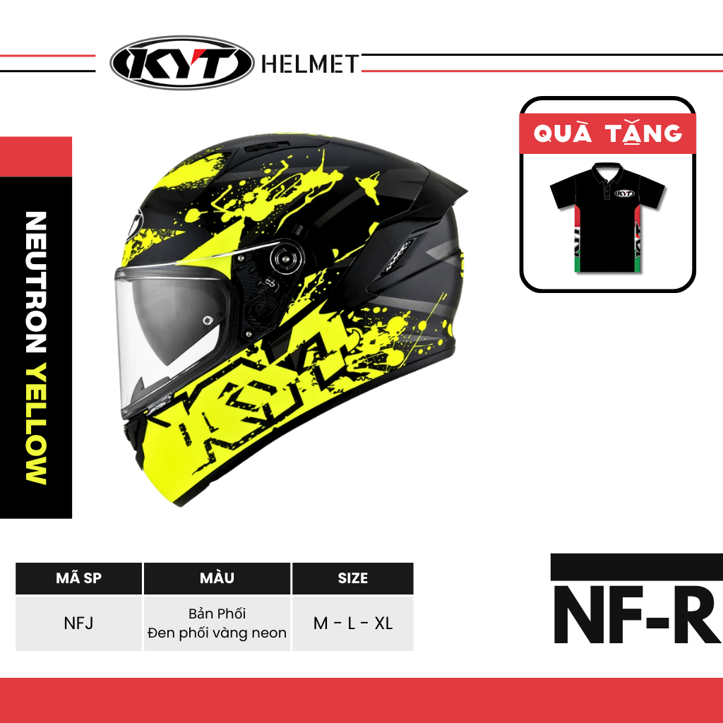 KYT -Mũ Bảo Hiểm Fullface - NFR NEUTRON YELLOW