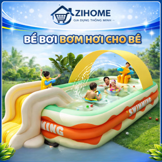 Bể bơi thành cao cho bé 3 tầng hồ phao trẻ em bơm hơi tại nhà chống trượt bền bỉ an toàn cho bé