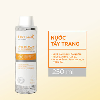 Nước tẩy trang Decumar cho da dầu mụn, dịu nhẹ, làm sạch sâu, không cồn, pH 5.5, 250ml - DTT10