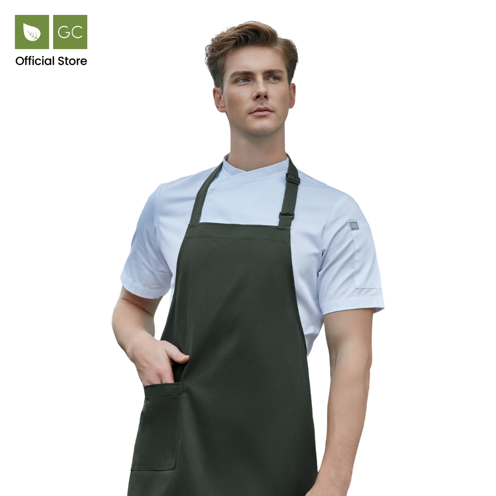 Olive Green Bib Apron, Kitchen Apron