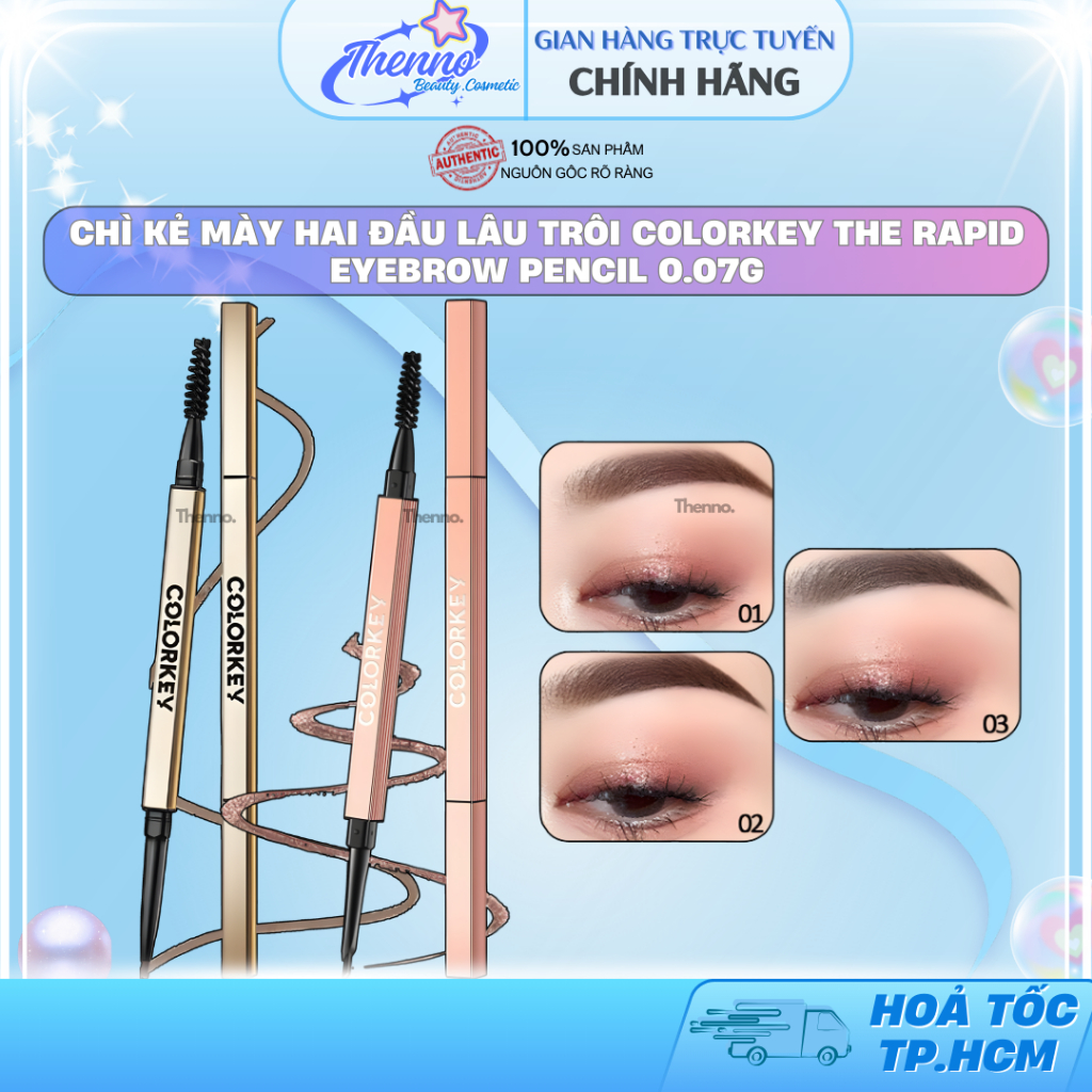 Chì Kẻ Mày Hai Đầu Lâu Trôi Colorkey The Rapid Eyebrow Pencil 0.07g