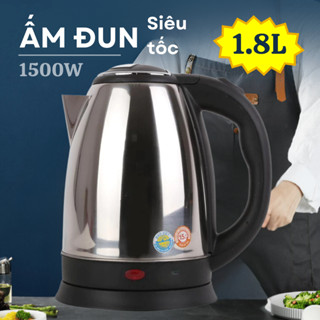Ấm đun nước siêu tốc Inox 1.8 Lít Electric Kettle chính hãng, sôi nhanh tự ngắt