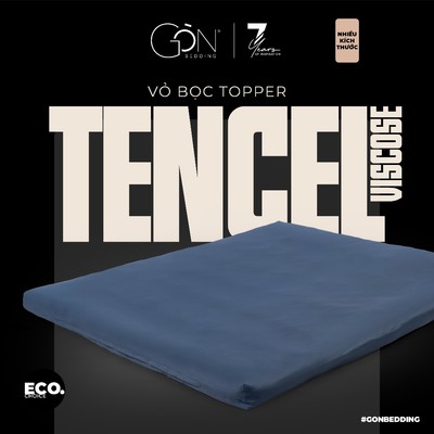 Vỏ Ga Bọc Nệm Topper Gòn Bedding Lụa Tencel Viscose Cao Cấp Màu Trơn Hai Mặt Nhiều Kích Thước