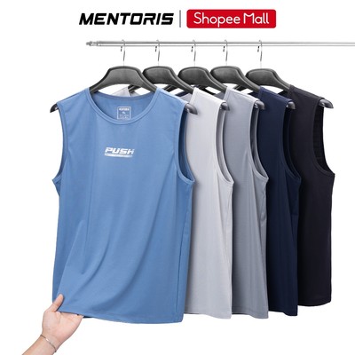 Áo Tanktop Nam MENTORIS Vải Thun Lạnh Cao Cấp, Form Thể Thao Co Giãn, Thoáng Khí Tập Gym MATT25S002