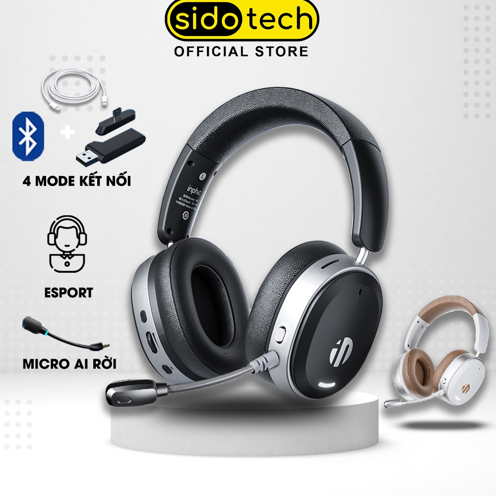 Tai nghe bluetooth chụp tai không dây SIDOTECH INPHIC H9 gaming headphone 4 mode có mic chống ồn pc