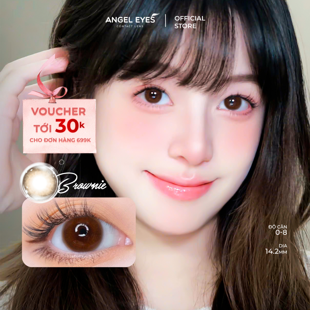 Lens 1 ngày màu có độ cận từ 0 - 8 độ màu nâu & xám hiệu Angel Eyes Hàn Quốc…