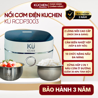 (CHÍNH HÃNG) Nồi cơm điện thông minh KUCHEN KU RCDP3003 2 Lòng Nồi Inox 304 & Gang Phủ Nano Ceramic