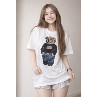 [Deal mở bán] Áo cotton 4c mịn mát . HÌNH GẤU IN PÉT HÓT 2026. Có 2 form vừa + fom rộng.