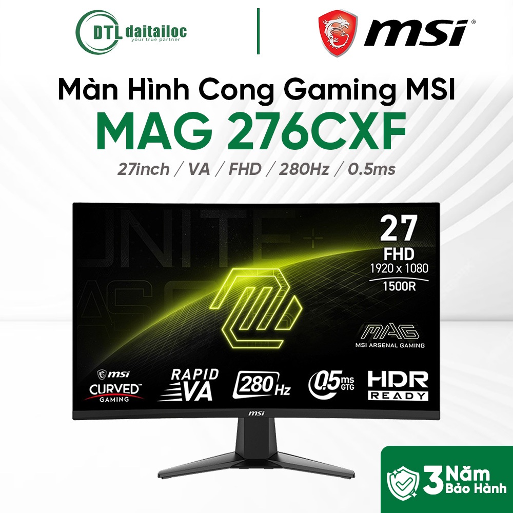 Màn Hình Cong Gaming MSI MAG 274CXF - 276CXF 27inch Fhd Va 280Hz 0.5Ms Cong | Chính Hãng | Bảo Hành 