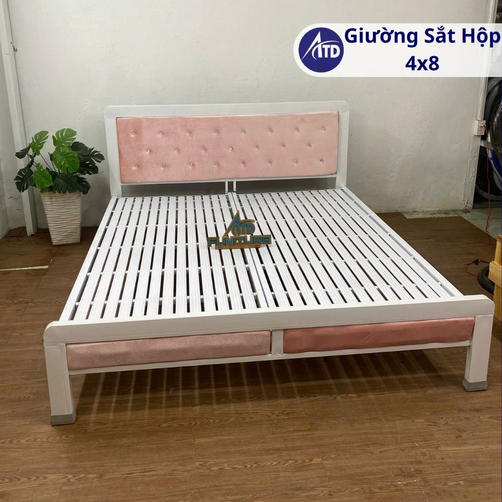 Giường sắt hộp cao cấp 1m4x2m 1m6x2m 1m8x2m