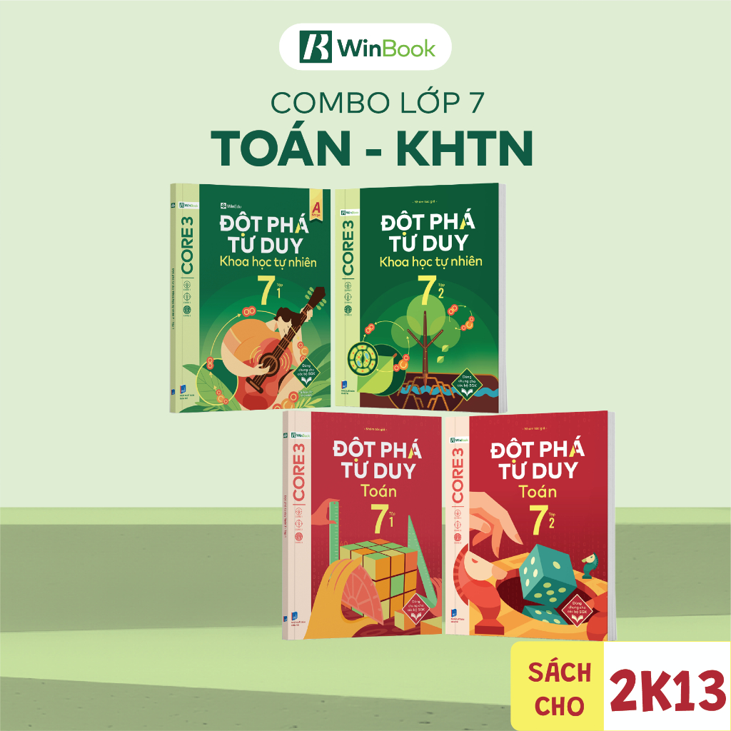 [COMBO TOÁN-KHTN] Bộ 4 cuốn Đột phá tư duy lớp 7 môn Toán và KHTN - Giúp con tự học