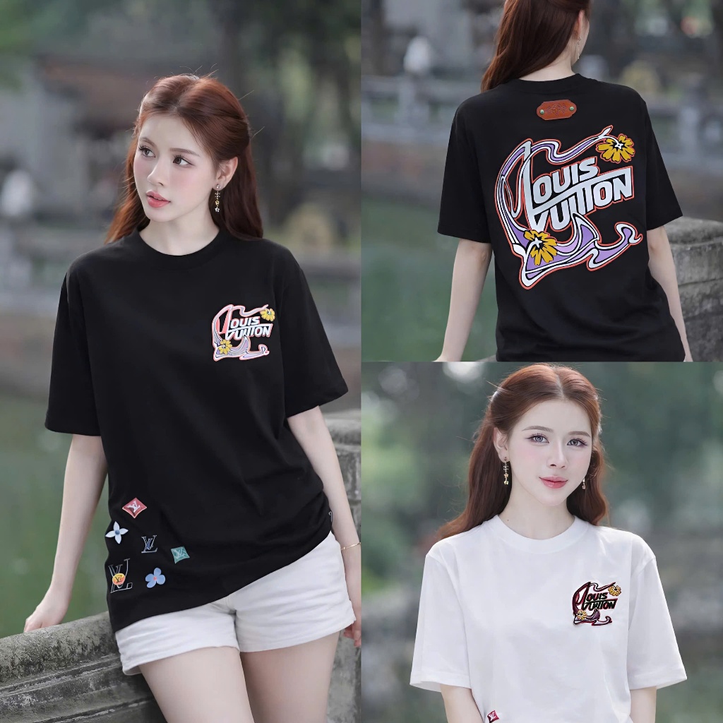 Áo Thun Nam Nữ Form Rộng In Logo Louis Vuitton Phong Cách – Áo Phông Unisex Cotton Thời Trang Hot Tr