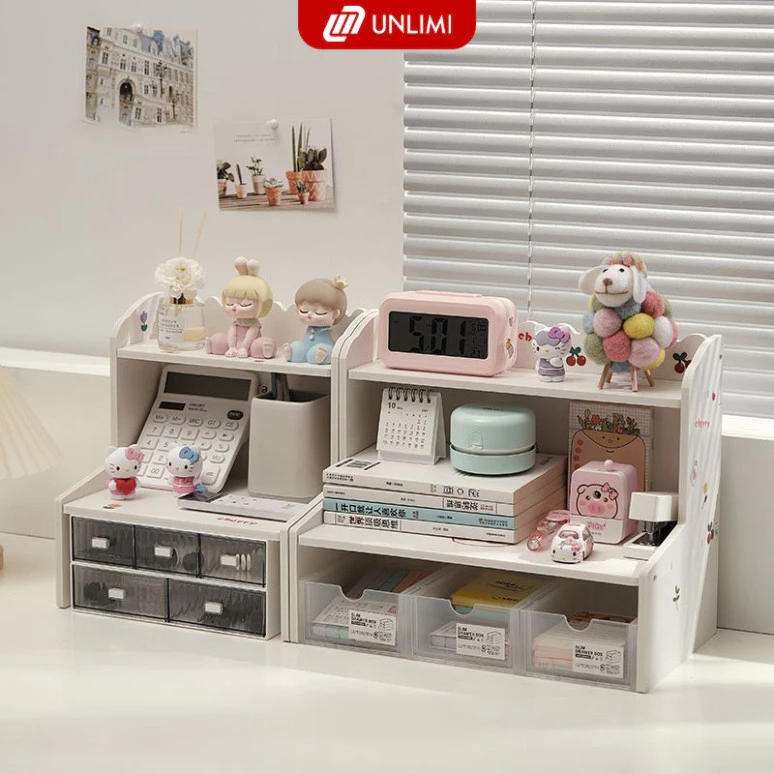 (HỎA TỐC) Kệ sách để bàn đa năng khung thép sơn tĩnh điện mặt gỗ nhựa thương hiệu UNLIMI - IG419