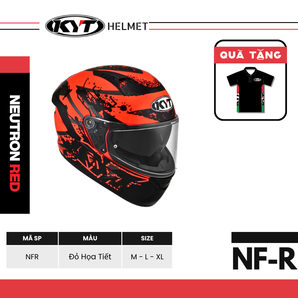 KYT - Mũ Bảo Hiểm Fullface - NFR NEUTRON RED