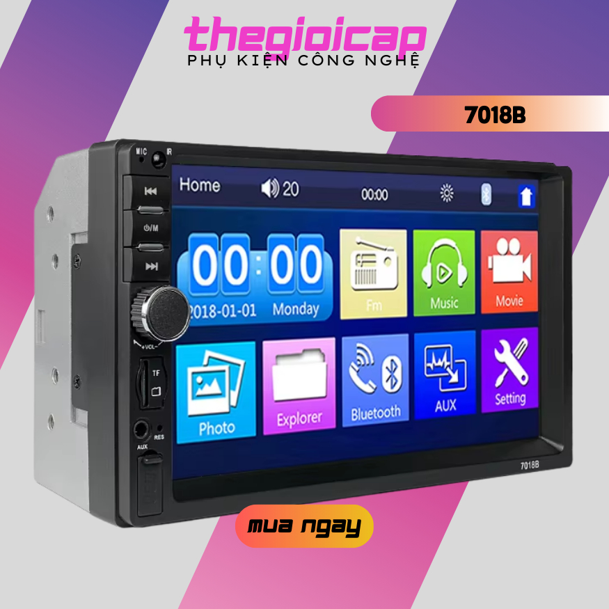 Màn Hình LCD 7 inch Phát Nhạc MP5 Cảm Ứng Bluetooth 7018B