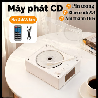 【DEAL SỐC】Máy Nghe Nhạc CD Đa Năng 5 trong 1 - Phát CD/USB/Bluetooth/Radio/Sạc Không Dây | Âm Thanh Chuẩn Phòng Thu