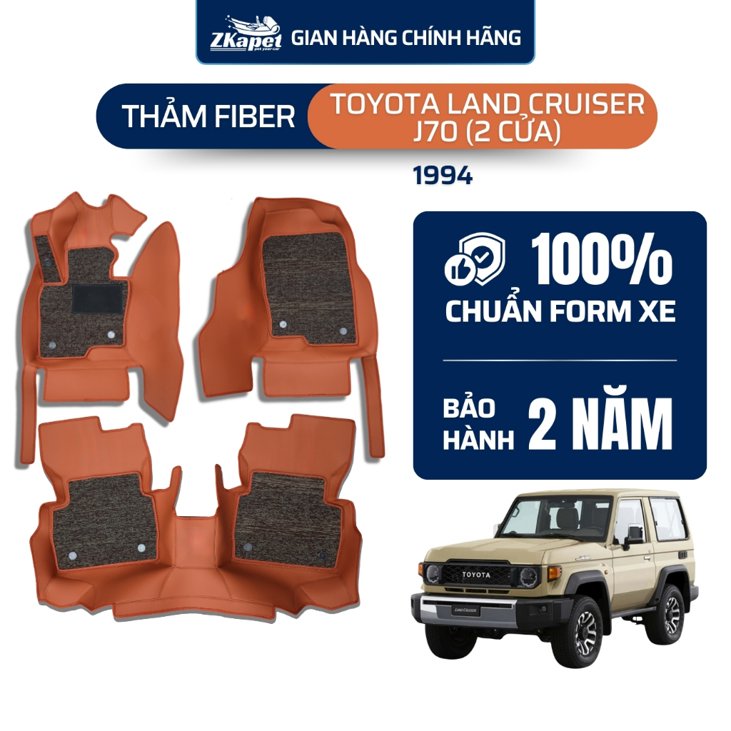 Thảm Lót Sàn Ô Tô Da Fiber Xe Toyota Land Cruiser J70 (2 Cửa) năm 1994 5 chỗ ZKAPET