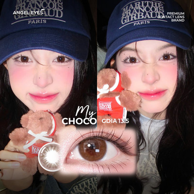 Lens nâu có độ cận MY CHOCO hiệu Angel Eyes có độ từ 0 - 8 độ, dòng kính áp tròng nâu tự nhiên phù hợp đeo hằng ngày