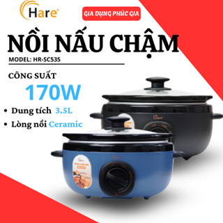 Nồi Nấu Chậm Hare HR-SC535 3.5L Công Suất 170W 3 Chế Độ Nấu Lòng Nồi Sứ, Bảo Hành 12 Tháng - Gia Dụng Phúc Gia