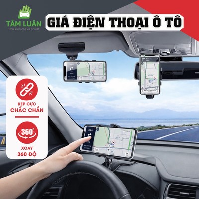Kẹp điện thoại ô tô gắn taplo - Giá đỡ điện thoại ô tô kẹp chắn nắng - Phụ kiện oto Tâm Luân
