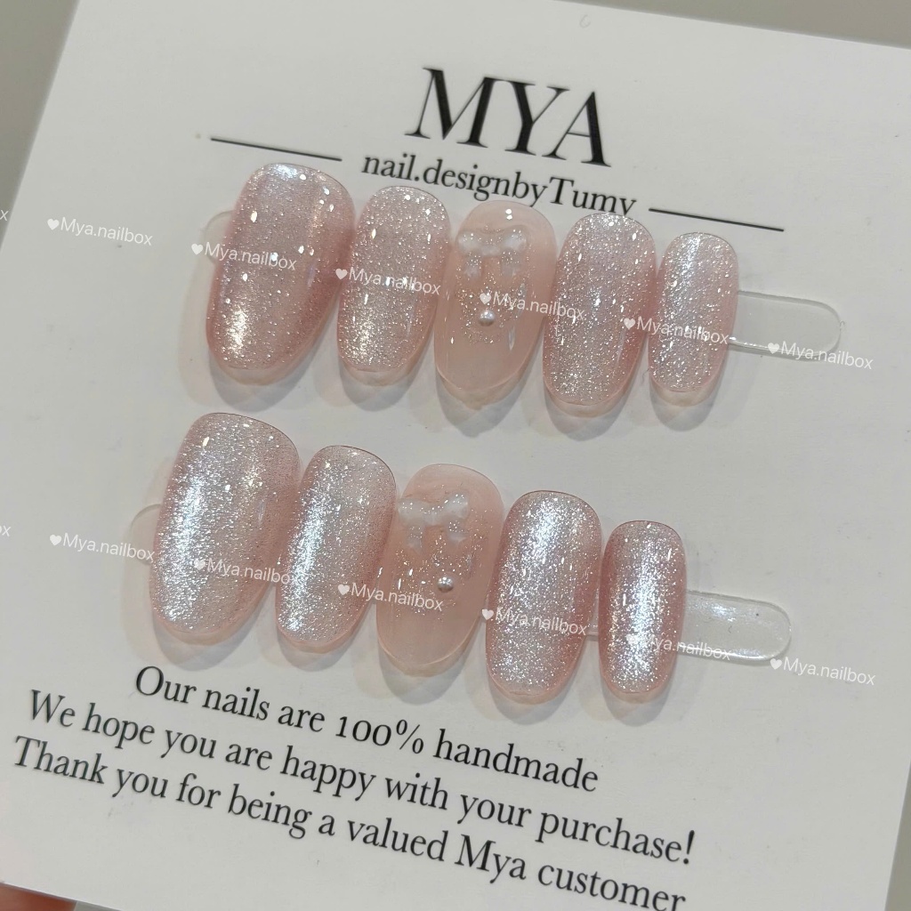 Móng tay giả thiết kế, M431, nailbox mắt mèo form hàn ngắn, nail mắt mèo ngắn