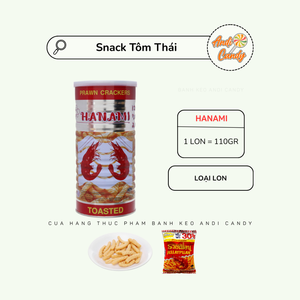 Snack Bánh Tôm Thái Lon Ăn Liền Thái Lan 110gr