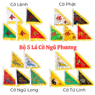 9 Mẫu Cờ : Ngũ Lệnh, Ngũ Long, Tứ Linh, Ngũ Phật, Thịnh Vượng,Tiên Lệnh - Cờ Đạo Giáo Đẹp