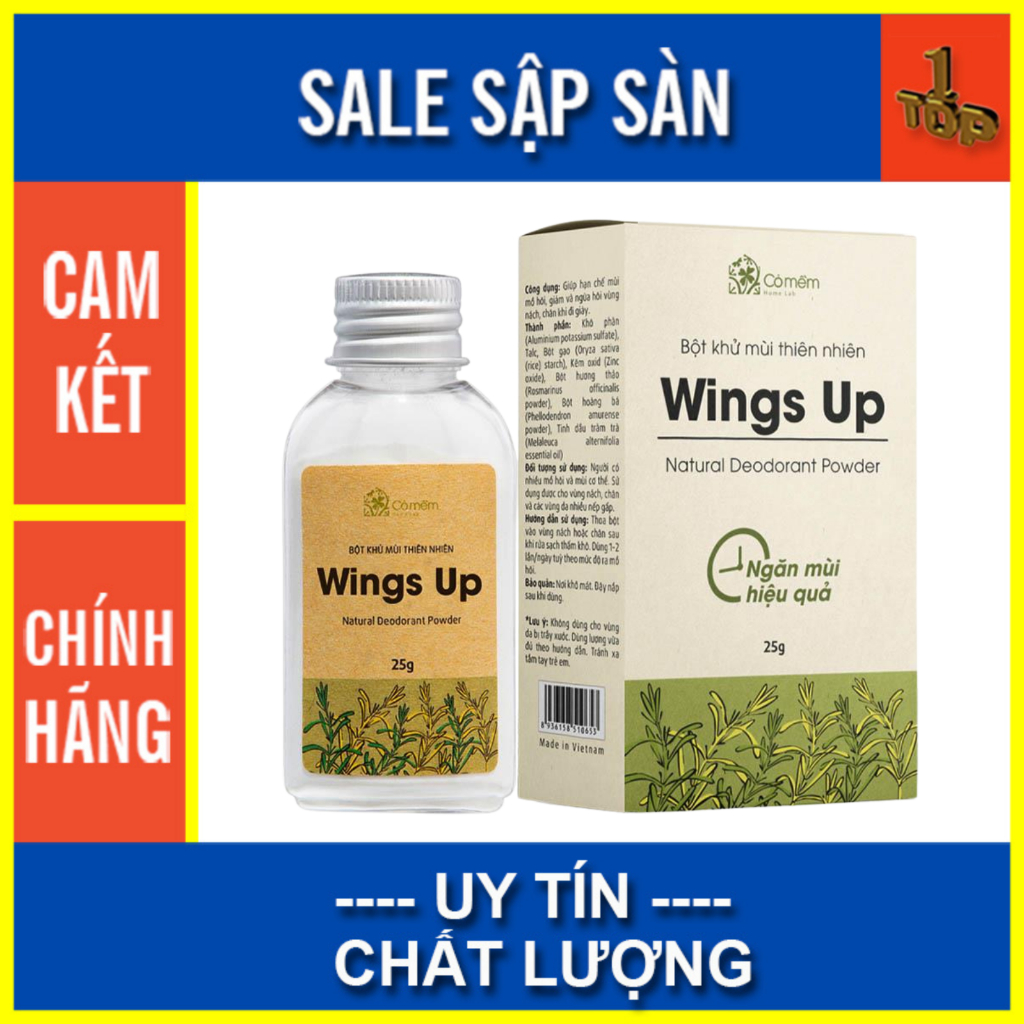 Bột Khử Mùi Wings Up 25g giảm tiết mồ hôi - top1