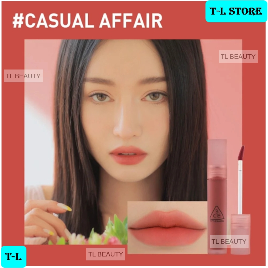 3CE Blur Water Tint #Casual Affair  –  Son kem lì Hàn Quốc màu Hoa hồng khô 4.6g