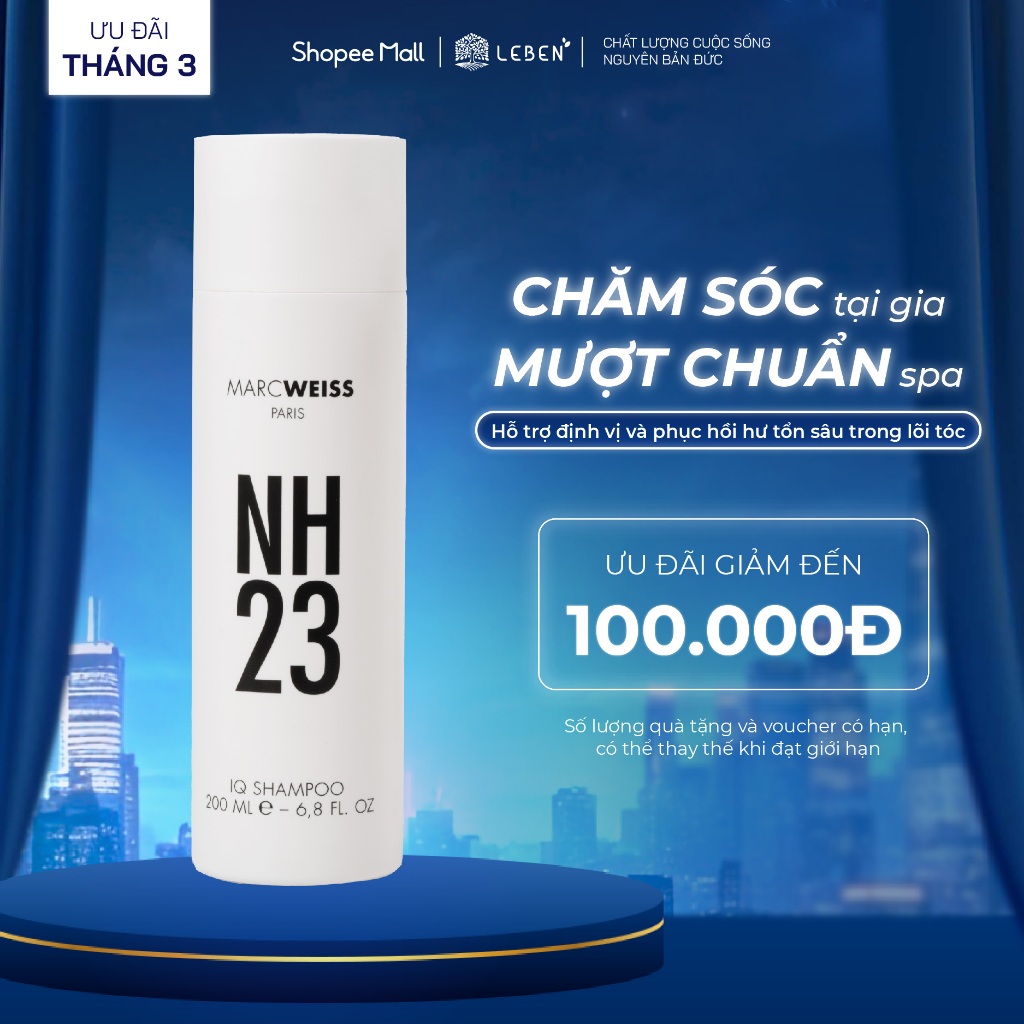 Dầu gội NH23 IQ SHAMPOO 200ml Công Nghệ Protein Complex Phục Hồi Tóc Hư Tổn Sau 23s | Leben Việt Nam