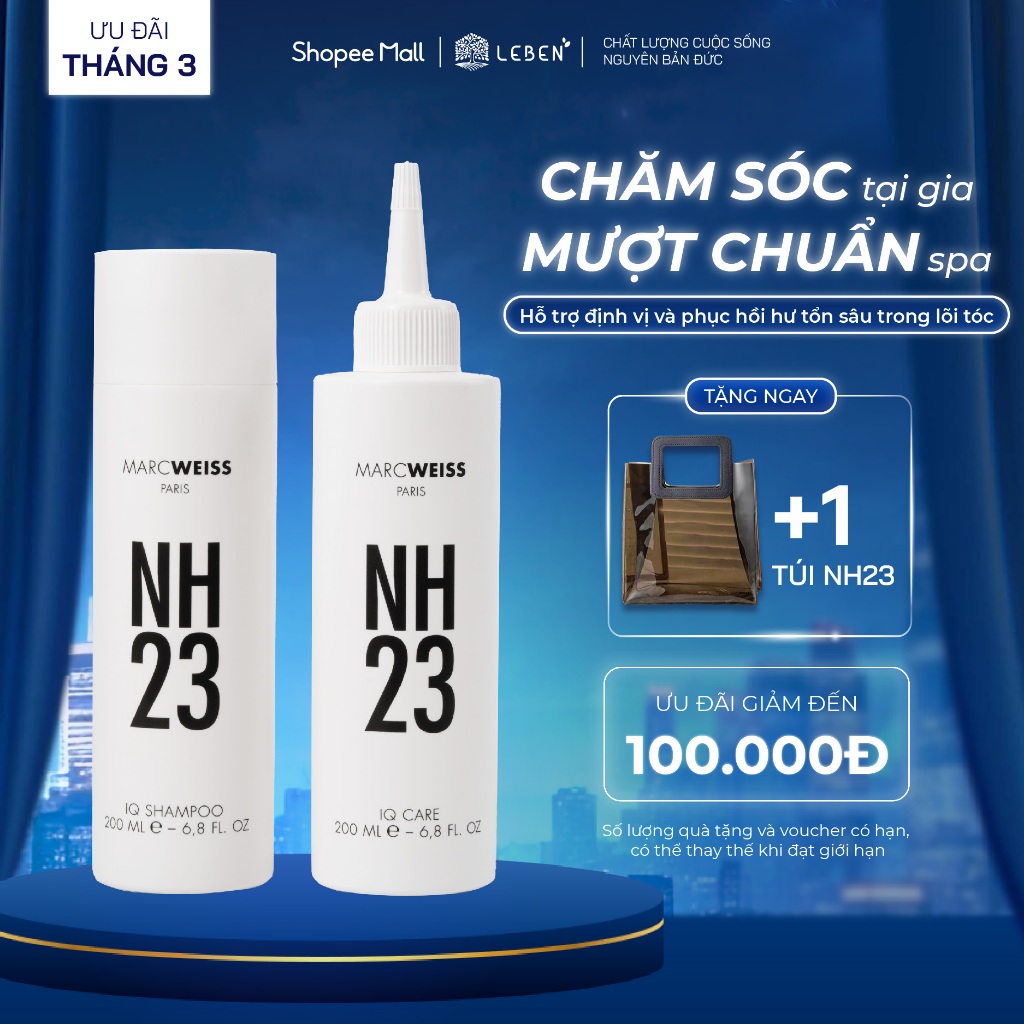 Bộ Dầu gội và Nước thần treatment NH23 IQ REPAIR KIT 200ml Phục Hồi Tóc Hư Tổn | Leben Việt Nam