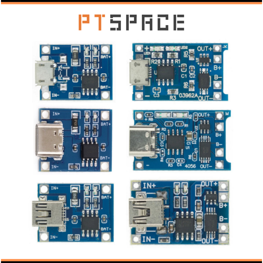 Mô-đun sạc pin Lithium TP4056 18650 Type-c Micro/Mini USB 5V 1A